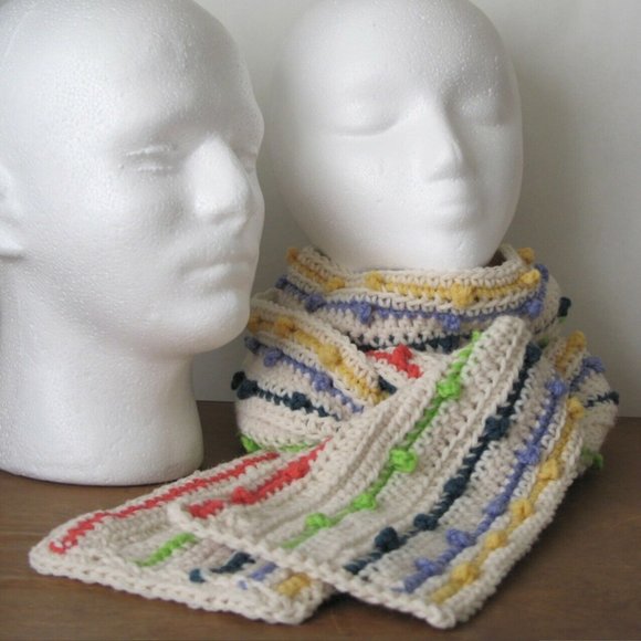 Long Striped Scarf off-white/multicolor men women - Picture 5 of 13